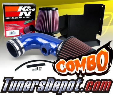 K&N® Air Filter + CPT® Cold Air Intake System (Blue) - 07-12 BMW 328i E90/E92/E93 3.0L 6cyl