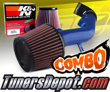 K&N® Air Filter + CPT® Cold Air Intake System (Blue) - 08-12 Chevy Malibu 2.4L 4cyl (with Air Pump)