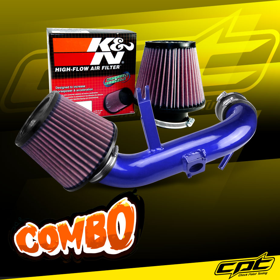 K&N® Air Filter + CPT® Cold Air Intake System (Blue) - 08-13 Mitsubishi Lancer 2.0L 4cyl Non-Turbo