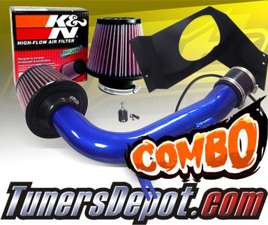 K&N® Air Filter + CPT® Cold Air Intake System (Blue) - 08-14 Subaru Impreza WRX/Sti Turbo 2.5L 4cyl