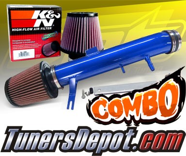 K&N® Air Filter + CPT® Cold Air Intake System (Blue) - 11-14 Ford Mustang 3.7L V6
