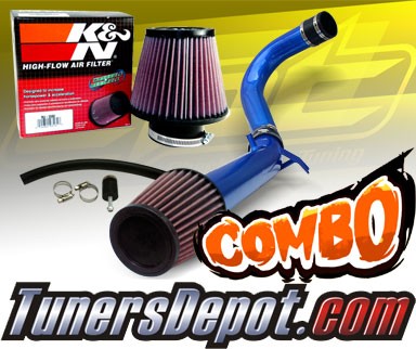 K&N® Air Filter + CPT® Cold Air Intake System (Blue) - 11-19 Dodge Charger 3.6L V6