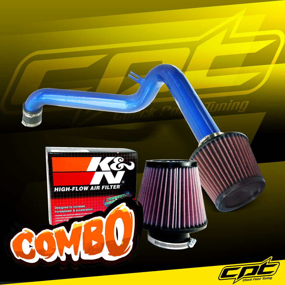 K&N® Air Filter + CPT® Cold Air Intake System (Blue) - 94-97 Honda Accord 2.2L  4cyl