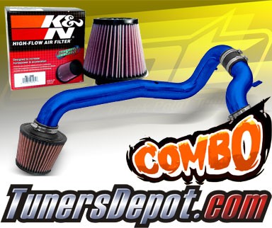 K&N® Air Filter + CPT® Cold Air Intake System (Blue) - 98-02 Chevy Cavalier 2.2L 4cyl