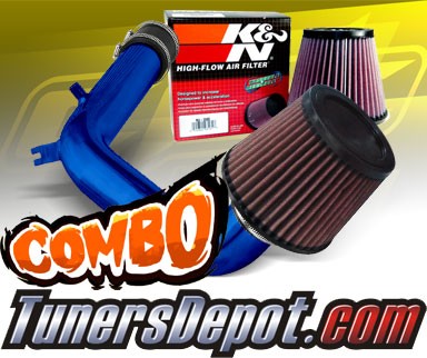 K&N® Air Filter + CPT® Cold Air Intake System (Blue) - 99-05 VW Volkswagen Jetta IV 2.0L 4cyl SOHC