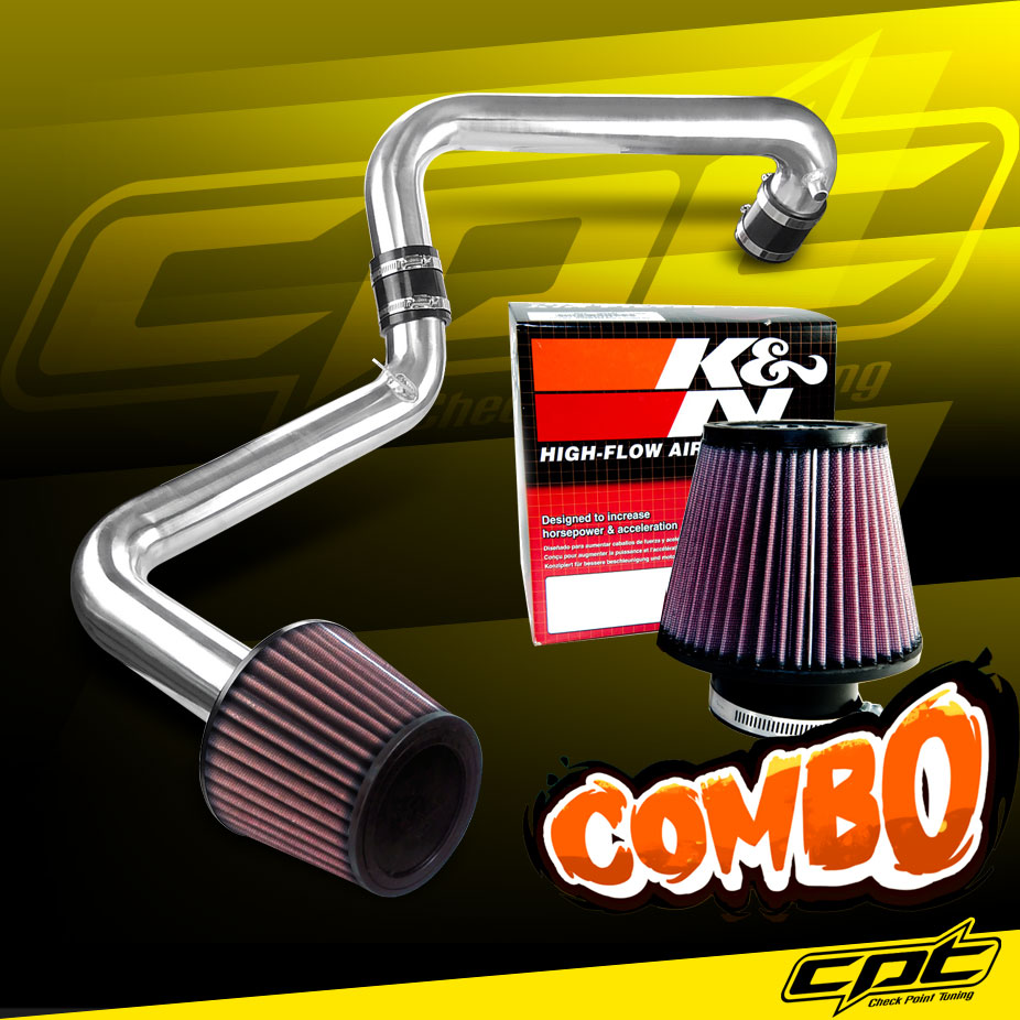 K&N® Air Filter + CPT® Cold Air Intake System (Polish) - 01-05 Honda Civic EX/DX/LX 1.7L 4cyl (AT)