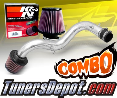 K&N® Air Filter + CPT® Cold Air Intake System (Polish) - 02-03 Acura CL 3.2 Type-S 3.2L V6 (AT)