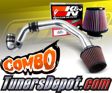 K&N® Air Filter + CPT® Cold Air Intake System (Polish) - 02-04 Ford Focus SVT 2.0L 4cyl