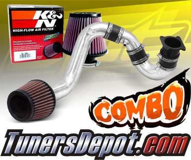 K&N® Air Filter + CPT® Cold Air Intake System (Polish) - 02-06 Nissan Altima 2.5L 4cyl 