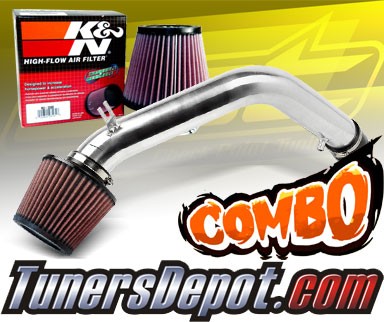 K&N® Air Filter + CPT® Cold Air Intake System (Polish) - 03-06 Honda Accord 3.0L V6