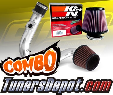 K&N® Air Filter + CPT® Cold Air Intake System (Polish) - 03-06 Toyota Matrix XR 1.8L 4cyl