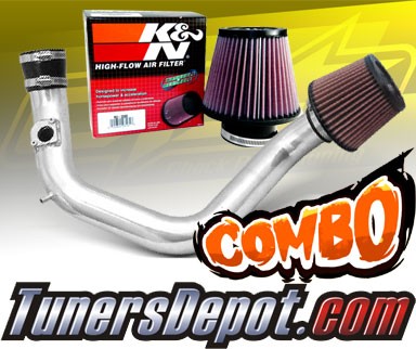 K&N® Air Filter + CPT® Cold Air Intake System (Polish) - 03-06 Toyota Matrix XRS 1.8L 4cyl