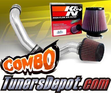K&N® Air Filter + CPT® Cold Air Intake System (Polish) - 03-08 Hyundai Tiburon 2.7L V6