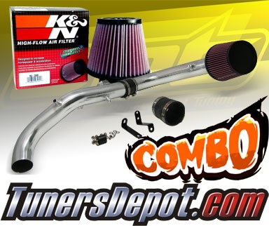K&N® Air Filter + CPT® Cold Air Intake System (Polish) - 05-06 Scion tC 2.4L 4cyl