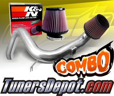 K&N® Air Filter + CPT® Cold Air Intake System (Polish) - 06-10 Mitsubishi Eclipse V6 3.8L (MT)