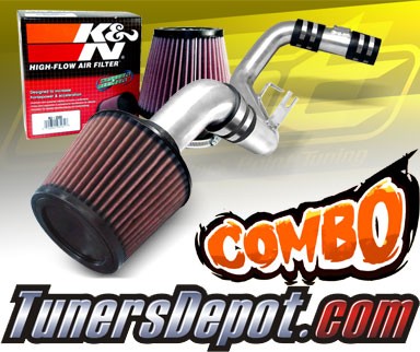 K&N® Air Filter + CPT® Cold Air Intake System (Polish) - 06-11 Honda Civic DX/LX/EX 1.8L 4cyl