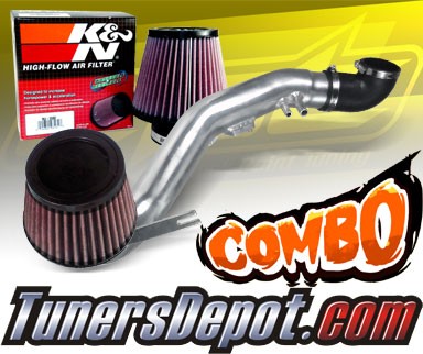 K&N® Air Filter + CPT® Cold Air Intake System (Polish) - 06-11 Honda Civic Si 2.0L 4cyl