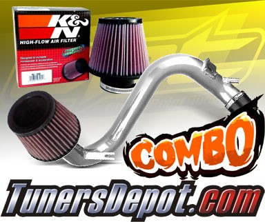 K&N® Air Filter + CPT® Cold Air Intake System (Polish) - 07-13 Mazda Mazdaspeed 3 Turbo 2.3L 4cyl