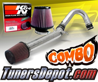 K&N® Air Filter + CPT® Cold Air Intake System (Polish) - 11-19 Dodge Charger 3.6L V6