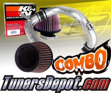 K&N® Air Filter + CPT® Cold Air Intake System (Polish) - 12-15 Honda Civic 1.8L 4cyl