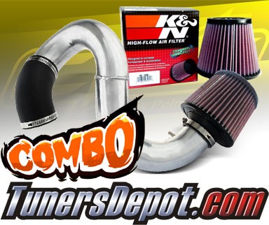 K&N® Air Filter + CPT® Cold Air Intake System (Polish) - 12-15 Honda Civic Si 2.4L 4cyl