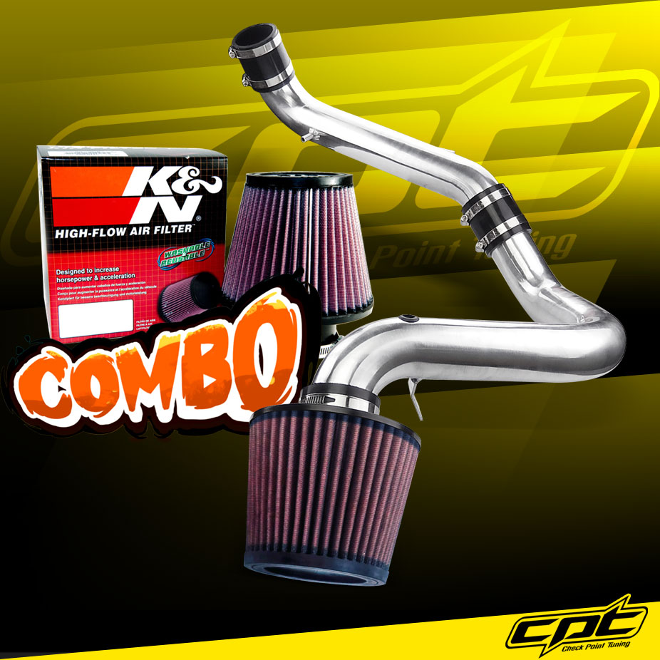 K&N® Air Filter + CPT® Cold Air Intake System (Polish) - 91-99 Saturn S-Series DOHC 1.9L 4cyl