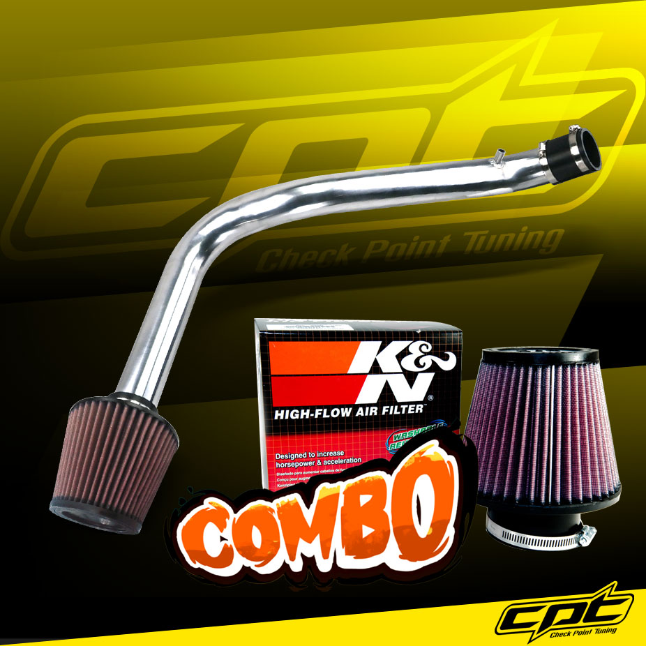 K&N® Air Filter + CPT® Cold Air Intake System (Polish) - 94-97 Honda Accord 2.2L  4cyl