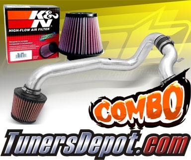 K&N® Air Filter + CPT® Cold Air Intake System (Polish) - 98-02 Chevy Cavalier 2.2L 4cyl