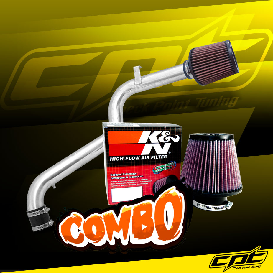K&N® Air Filter + CPT® Cold Air Intake System (Polish) - 98-02 Honda Accord 2.3L 4cyl