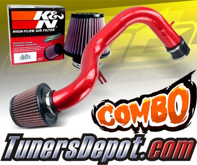 K&N® Air Filter + CPT® Cold Air Intake System (Red) - 01-03 Acura CL 3.2 Type-S 3.2L V6 (AT)