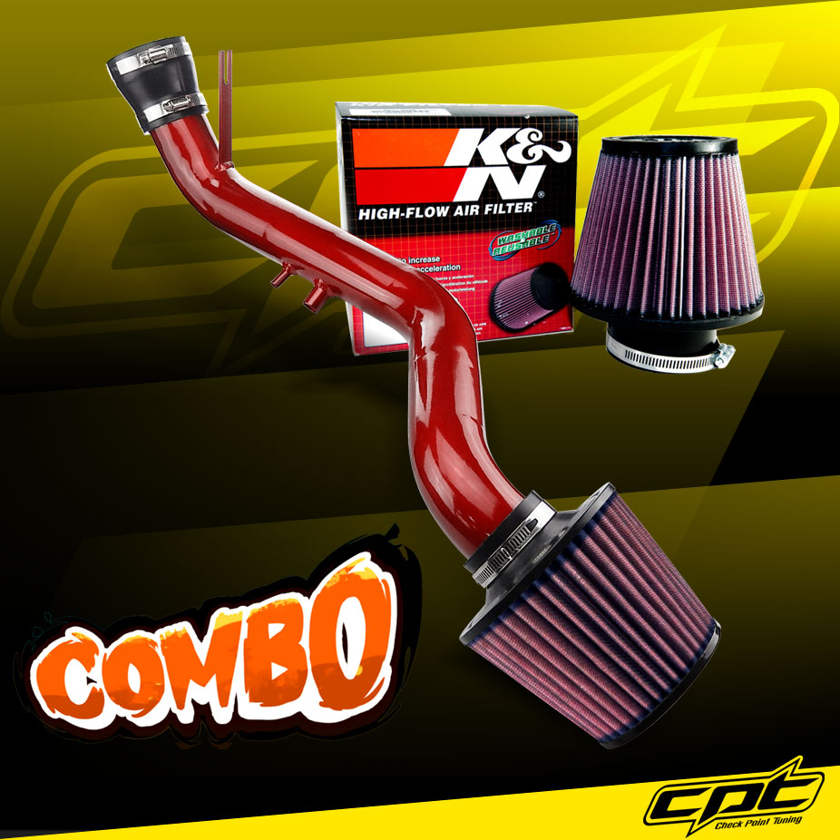 K&N® Air Filter + CPT® Cold Air Intake System (Red) - 02-05 Honda Civic SI DOHC 2.0L 4cyl