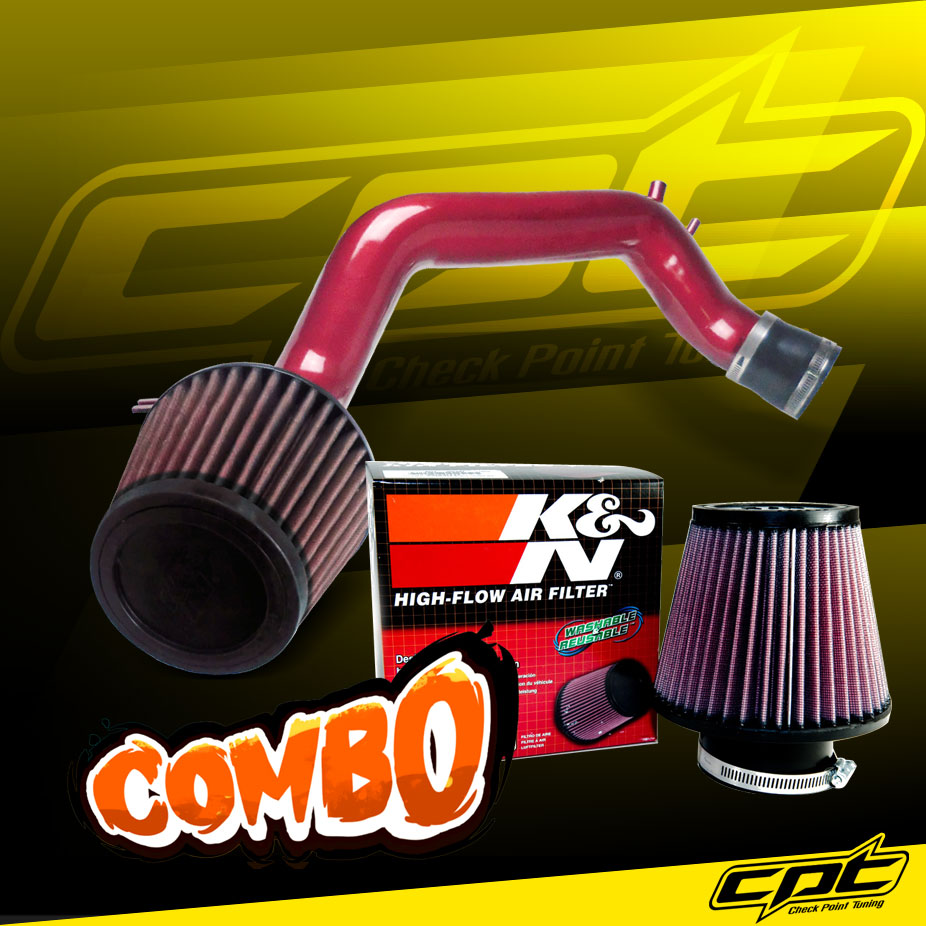K&N® Air Filter + CPT® Cold Air Intake System (Red) - 03-06 Honda Accord 2.4L 4cyl (Exc. MAF Equipped)