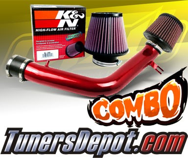 K&N® Air Filter + CPT® Cold Air Intake System (Red) - 03-06 Honda Accord 3.0L V6