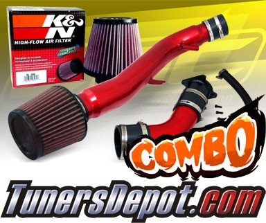 K&N® Air Filter + CPT® Cold Air Intake System (Red) - 03-07 Infiniti G35 2dr Coupe 3.5L V6 (AT)