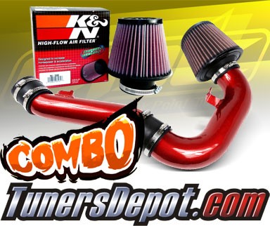 K&N® Air Filter + CPT® Cold Air Intake System (Red) - 04-05 Subaru Impreza WRX 2.0L 4cyl