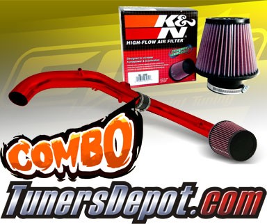 K&N® Air Filter + CPT® Cold Air Intake System (Red) - 05-06 Scion tC 2.4L 4cyl