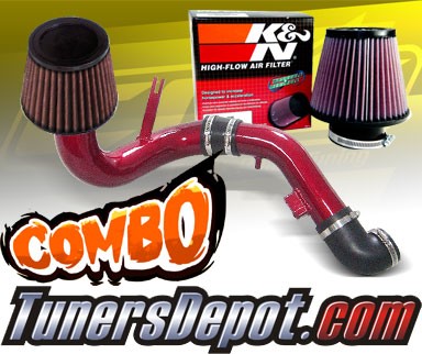 K&N® Air Filter + CPT® Cold Air Intake System (Red) - 05-08 Chevy Cobalt SS 2.4L 4cyl