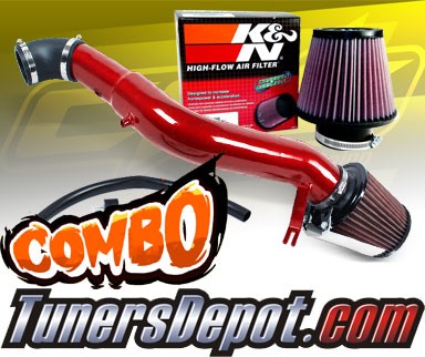 K&N® Air Filter + CPT® Cold Air Intake System (Red) - 05-10 Jeep Grand Cherokee 3.7L V6
