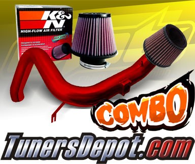 K&N® Air Filter + CPT® Cold Air Intake System (Red) - 06-10 Mitsubishi Eclipse V6 3.8L (MT)