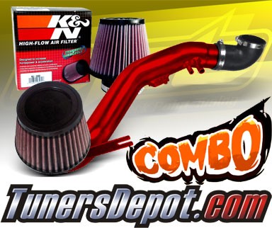 K&N® Air Filter + CPT® Cold Air Intake System (Red) - 06-11 Honda Civic Si 2.0L 4cyl