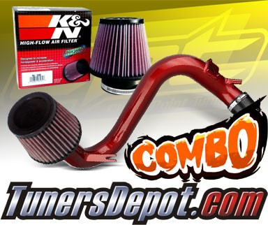 K&N® Air Filter + CPT® Cold Air Intake System (Red) - 07-13 Mazda Mazdaspeed 3 Turbo 2.3L 4cyl