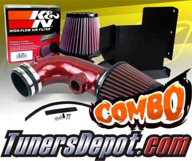 K&N® Air Filter + CPT® Cold Air Intake System (Red) - 08-13 BMW 128i E82/E88 3.0L 6cyl