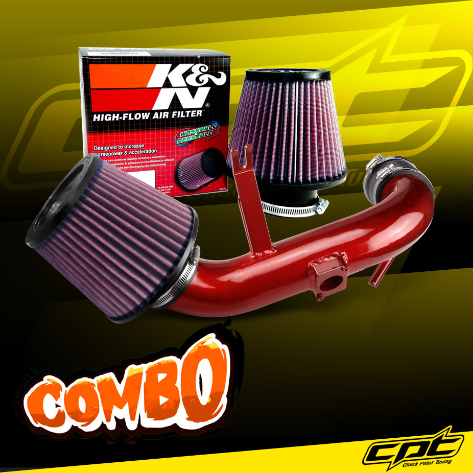 K&N® Air Filter + CPT® Cold Air Intake System (Red) - 08-13 Mitsubishi Lancer 2.0L 4cyl Non-Turbo