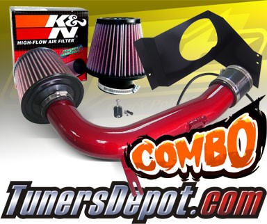 K&N® Air Filter + CPT® Cold Air Intake System (Red) - 08-14 Subaru Impreza WRX/Sti Turbo 2.5L 4cyl