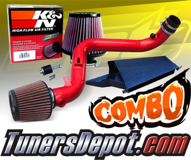 K&N® Air Filter + CPT® Cold Air Intake System (Red) - 10-13 VW GTi TSi Turbo 2.0L 4cyl