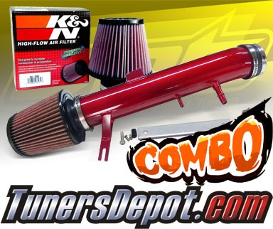 K&N® Air Filter + CPT® Cold Air Intake System (Red) - 11-14 Ford Mustang 3.7L V6