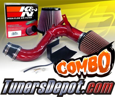 K&N® Air Filter + CPT® Cold Air Intake System (Red) - 11-14 Hyundai Sonata Turbo 2.0L 4cyl