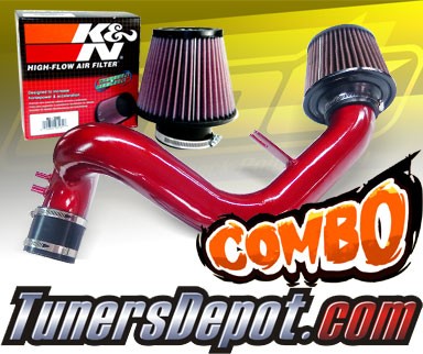 K&N® Air Filter + CPT® Cold Air Intake System (Red) - 11-15 Hyundai Sonata 2.4L 4cyl
