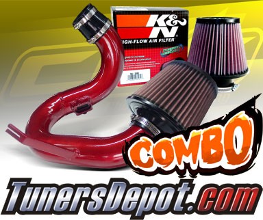 K&N® Air Filter + CPT® Cold Air Intake System (Red) - 12-19 Chevy Sonic 1.8L 4cyl