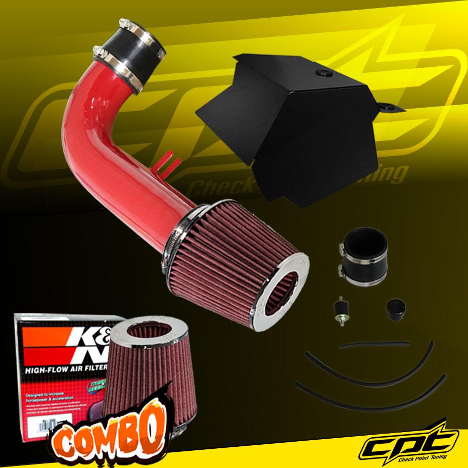 K&N® Air Filter + CPT® Cold Air Intake System (Red) - 15-19 VW Volkswagen Golf GTI 2.0T Turbo TSI 4cyl